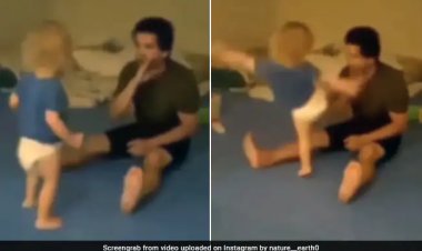 बच्चे की लात खाकर शख्स को दिन में नजर आए तारे, VIDEO देख आंखें रह जाएगी फटी की फटी